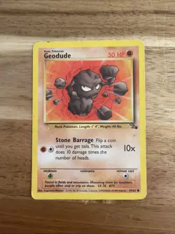 Geodude Fossil 1st Edition 47/62 1999 Vintage WOTC Pokemon TCG MP - Image 1