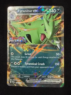 Pokemon TCG Tyranitar ex 064/131 Prismatic Evolutions STAMPED PRE Double Rare - Image 1