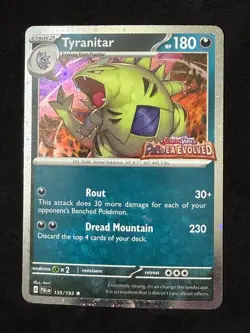 Pokemon TCG Tyranitar 135/193 Paldea Evolved STAMPED PAL - Image 1