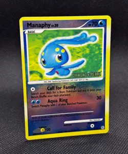 Manaphy 9/130 Stamped Reverse Holo Rare Diamond & Pearl Pokemon TCG NM - Image 1