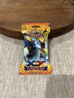 Pokemon XY Flashfire Sleeved Booster Pack Mega Charizard X Artwork - Image 1