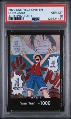 DON!! Card (Manga) (Alternate Art) Romance Dawn OP-01 Foil PSA 10 - Image 1