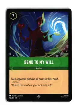 Bend To My Will 93/204 Regular Azurite Sea Disney Lorcana - Image 1
