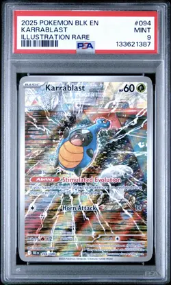 KARRABLAST 094/086 Sv: Black Bolt Pokemon TCG - Illustration Rare IR PSA 9 Card - Image 1