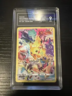 POKEMON 2023 CROWN ZENITH PIKACHU FULL ART RARE 160 TAG 9 - Image 1