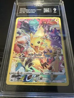 POKEMON 2023 CROWN ZENITH PIKACHU FULL ART RARE 160 TAG 9 - Image 2