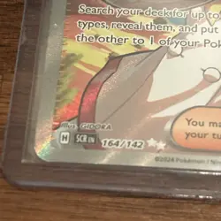 Pokemon TCG Crispin Full Art Trainer Holo Card 164/142 Stellar Crown Ultra Rare - Image 3