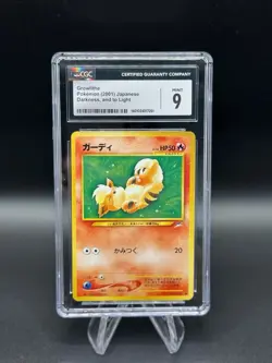 CGC 9 Growlithe Pokemon (2001) Japanese Darkness, And To Light - Image 1