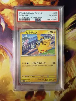 Pokemon Slab - Pikachu Promo 197/sv-p PSA 10 - Japanese Gym Event Campaign - Image 1