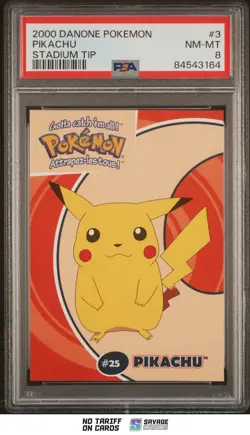 2000 Danone Pokemon Stadium Tip PIKACHU PSA 8 #3/40 - Image 1