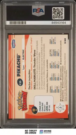 2000 Danone Pokemon Stadium Tip PIKACHU PSA 8 #3/40 - Image 2