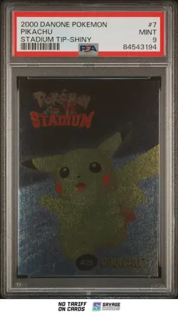 2000 Danone Pokemon Stadium Tip Shiny PIKACHU PSA 9 #7/8 - Image 1