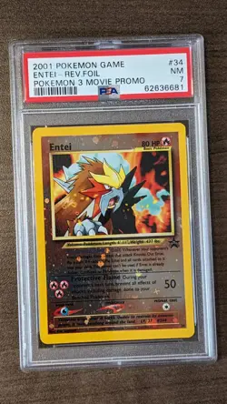 ENTEI 2001 Pokemon 3 Movie Promo #34 PSA 7 NM Reverse Foil Holo Rare - Image 1