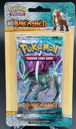 Pokemon TCG HS Unleashed Sealed Blister Booster Pack w/ Suicune Art sealed pack 820650105326 - Image 1