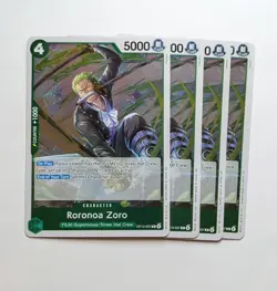 4 x Roronoa Zoro OP13-037 Holo Rare One Piece TCG Game Card Playset NM - Image 1