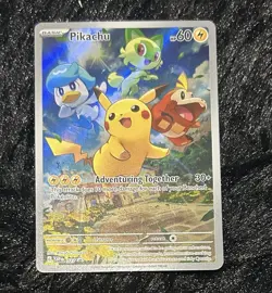 Pokemon Pikachu Adventuring Together Scarlet & Violet Promo Holo Card SVP 027 - Image 1