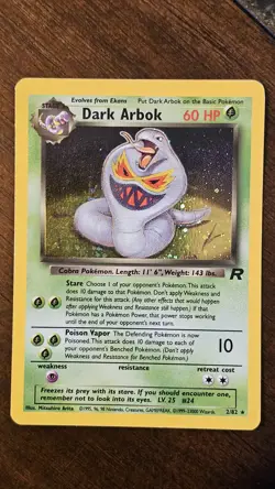 Pokemon TCG Dark Arbok 2/82 Team Rocket Holo Rare Unlimited English 2000 Card - Image 1