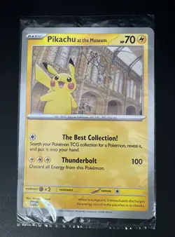 Pokemon TCG Promo Oversized Card - Pikachu at the Museum (Sealed) UK EXCLUSIVE - Image 1