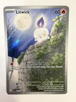 Pokemon TCG Litwick Card White Flare Illustration Rare Holo 101/086 pack fresh - Image 1