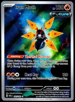 Pokemon TCG Iron Moth 187/182 2023 Paradox Rift Illustration Rare Card - LP - Image 1