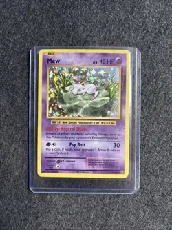 Holo Rare Mew Pokemon card (53/108) from the 2016 XY Evolutions set - Image 1