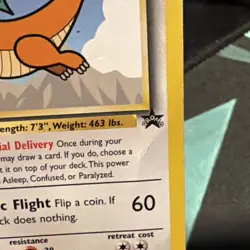 Pokemon Dragonite Black Star Movie Promo Trading Card 05/53 TCG damaged - Image 2