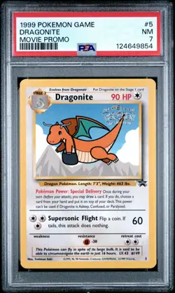 PSA 7 NM Dragonite (WB Stamped Movie Promo) 05/53 Wotc Black Star Promo - Image 1