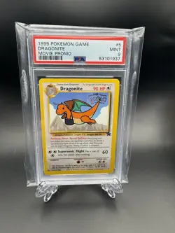 1999 Pokemon Movie Promo Dragonite Black Star Promo Card #5 Graded PSA 9 - Image 1