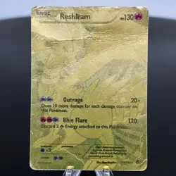 Pokemon Reshiram 114/113 Gold Secret Rare Legendary Treasures Full Art DMG-HP - Image 1