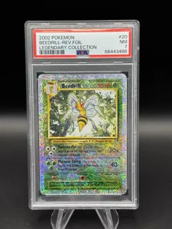 2002 POKEMON BEEDRILL REVERSE HOLO #20 LEGENDARY COLLECTION PSA 7 WOTC VINTAGE - Image 1