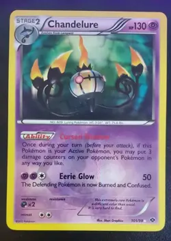 Chandelure 101/99 - Next Destinies, Secret Rare Shiny Holo Textured Pokemon Card - Image 1