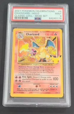 2021 POKEMON CELEBRATIONS CLASSIC COLLECTION #4 CHARIZARD-HOLO PSA 9 - Image 1
