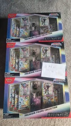 Pokemon TCG Prismatic Evolutions Premium Figure Collection Box (3) Brand New - Image 1