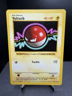 Pokemon TCG WOTC Shadowless Base Set Voltorb 67/102 Common LP - Image 1