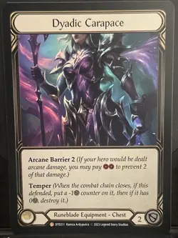 Flesh and Blood FAB Dyadic Carapace NM 1st EditionRainbow Foil Dusk Till Dawn - Image 1