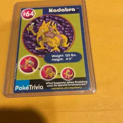 1999 Burger King PokeTrivia Trading Card - Kadabra #64 - Image 1