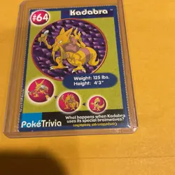 1999 Burger King PokeTrivia Trading Card - Kadabra #64 - Image 2