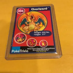 Charizard 1999 Original 151 Pokemon Burger King PokeTrivia Trading Card #06 - Image 3
