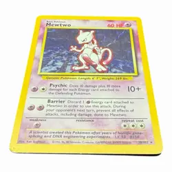Pokemon TCG Base Set Mewtwo Holo Card 10/102 Vintage Rare MP/HP Unlimited 1999 - Image 1