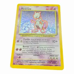 Pokemon TCG Base Set Mewtwo Holo Card 10/102 Vintage Rare MP/HP Unlimited 1999 - Image 2