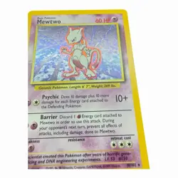 Pokemon TCG Base Set Mewtwo Holo Card 10/102 Vintage Rare MP/HP Unlimited 1999 - Image 3