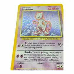 Pokemon TCG Base Set Mewtwo Holo Card 10/102 Vintage Rare MP/HP Unlimited 1999 - Image 4