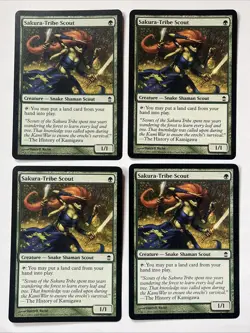 4x Sakura-Tribe Scout Saviors of Kamigawa + Free Bonus Magic MtG Cards Included - Image 1