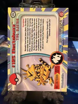 ELECTABUZZ TV Animation Edition POKEMON Holo Foil 2000 TOPPS Trading Card #125 - Image 2