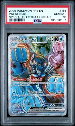 2025 POKEMON PRE EN-PRISMATIC EVOLUTIONS #151 PALAFIN EX PSA 10 - Image 1