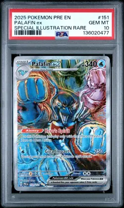 2025 POKEMON PRE EN-PRISMATIC EVOLUTIONS #151 PALAFIN EX PSA 10 - Image 1