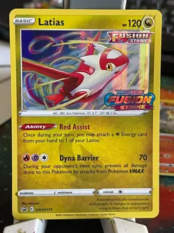 POKEMON LATIAS SWSH171 PROMO BLACK STAR HOLO PRERELEASE FUSION STRIKE STAMPED NM - Image 1