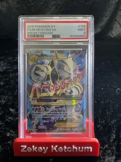 2015 POKEMON XY BREAKTHROUGH #159 FULL ART/M MEWTWO EX PSA 9 - Image 1