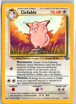Clefable 17/64 Pokemon Jungle - Pokemon WOTC 1999 Jungle Base Set LP - Image 1