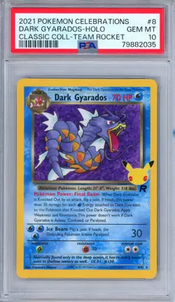 PSA 10 Dark Gyarados 8/82 25th Anniversary Celebrations Pokemon - Image 1